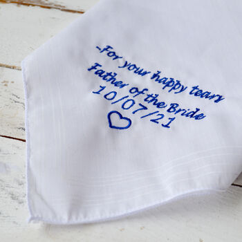 Father Of The Bride Wedding Handkerchief Gift, 2 of 5