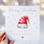 Personalised Family Santa Hats Christmas Card *Up To Six Santa Hats, thumbnail 5 of 6