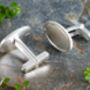 Hand Engraved Oval Cufflinks In Sterling Silver, thumbnail 3 of 3