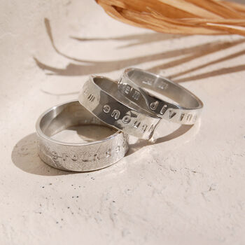 Personalised Affirmation Mantra Ring In Silver Or Gold, 7 of 10