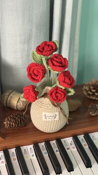 Mother's Day Crochet Roses Pot Exclusive Edition, 2 of 5