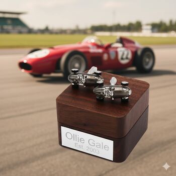 Personalised Retro F1 Motor Racing Cufflinks, 11 of 12