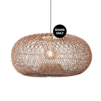 Large Hand Woven Oval Bamboo Pendant Light Shade, 3 of 8