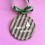 Personalised Pink And Green Bauble, thumbnail 3 of 5