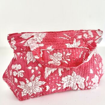 Wash Bag With Handles Flamenco Botanic Print, 3 of 3