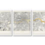 Personalised Metallic Foil London Triptych Map, thumbnail 2 of 3