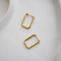 Rectangular Hoop Earrings Non Tarnish, thumbnail 3 of 3