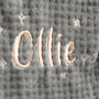 Personalised Grey Baby Blanket With Stars And Name, thumbnail 2 of 8