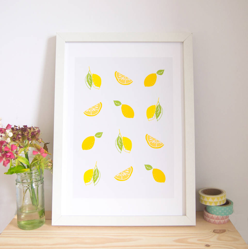 lemon illustrated art print by not only polka dots | notonthehighstreet.com