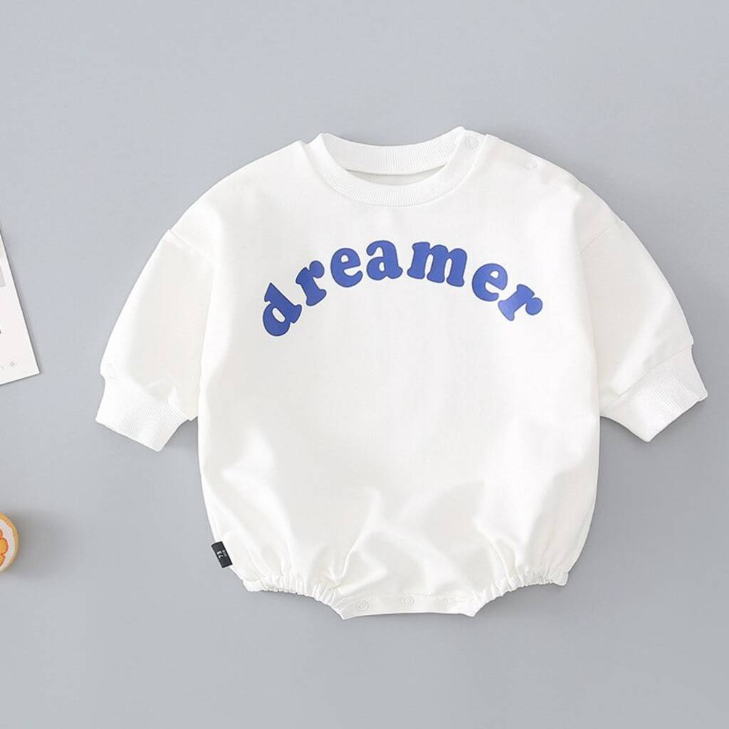Baby Sweatshirt Romper Dreamer Cotton, 1 of 9
