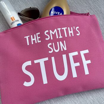 Personalised Sun Stuff Storage Pouch Holiday Bag, 2 of 5