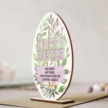 Wooden Easter Card, Botanical, Personalised, 3 of 5