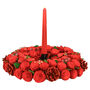 Red Rose Christmas Candle Table Centrepiece, thumbnail 2 of 4