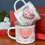 Pair Of Red And Pink Enamel Mugs For Couple, thumbnail 6 of 7