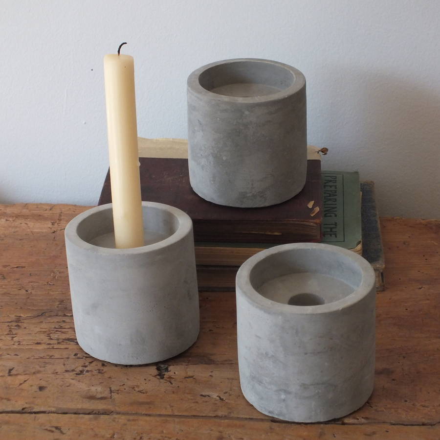 Concrete Candlestick By Magpie Living
