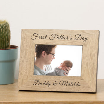 Personalised First Fathers Day Wood Picture Frame, 2 of 2
