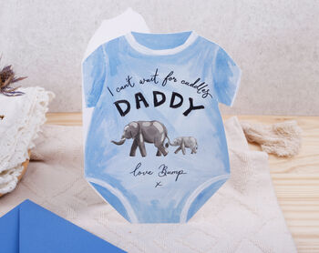 1st Father's Day From Bump Card With Pink Baby Grow Design, 3 of 6