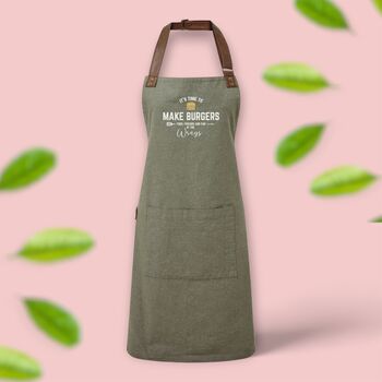 Personalised 'It's Time Make Burgers' Adult Apron, 4 of 8