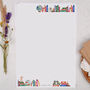 A4 Letter Writing Paper Bookshelf Border Design, thumbnail 1 of 4