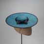 Modern Boater Hat In Black And Turquoise 'Allegra', thumbnail 4 of 12