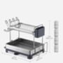 Two Tier Dish Drying Rack Steel Drainer Shelf, thumbnail 2 of 8