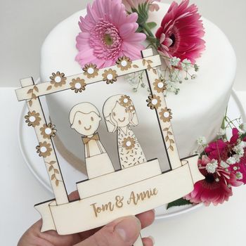 Personalised Wedding Couple Cake Topper, 5 of 6