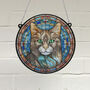 Cat Tabby Stained Glass Effect Suncatcher, thumbnail 1 of 5