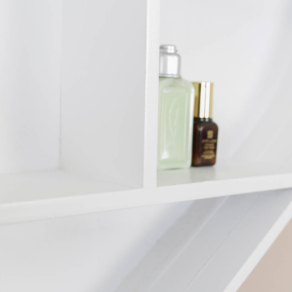 white wooden heart shaped wall shelf by dibor