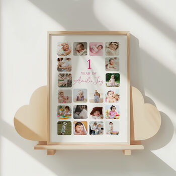 Personalised Baby’s First Year Photo Collage Print, 5 of 8