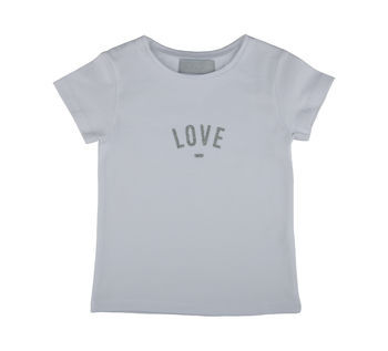 White 'Love' Cap Sleeved T Shirt, 2 of 3