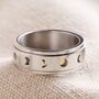 Men's Stainless Steel Moon Phase Spinning Band Ring, thumbnail 4 of 4
