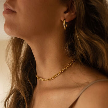 Thick 18 K Gold Link Chain Necklace Set, 5 of 12