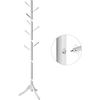 Wooden Coat Rack Tree Stand Eight Hooks, 7 of 8