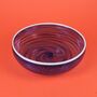 Handmade Ciotola Blu Hand Blown Spiral Glass Bowl, thumbnail 2 of 6