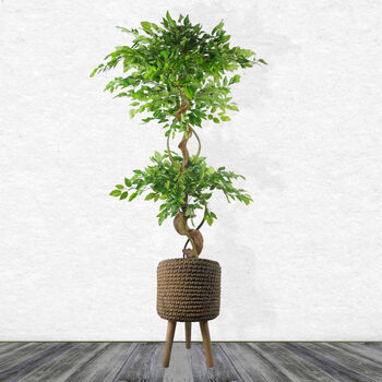 Seagrass Style Composite Planter With Stand, 10 of 10