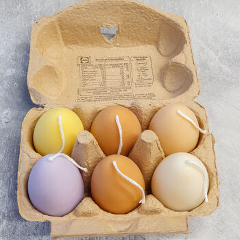Handmade Soy Wax Easter Egg Candle Box Set Of Six, 3 of 8