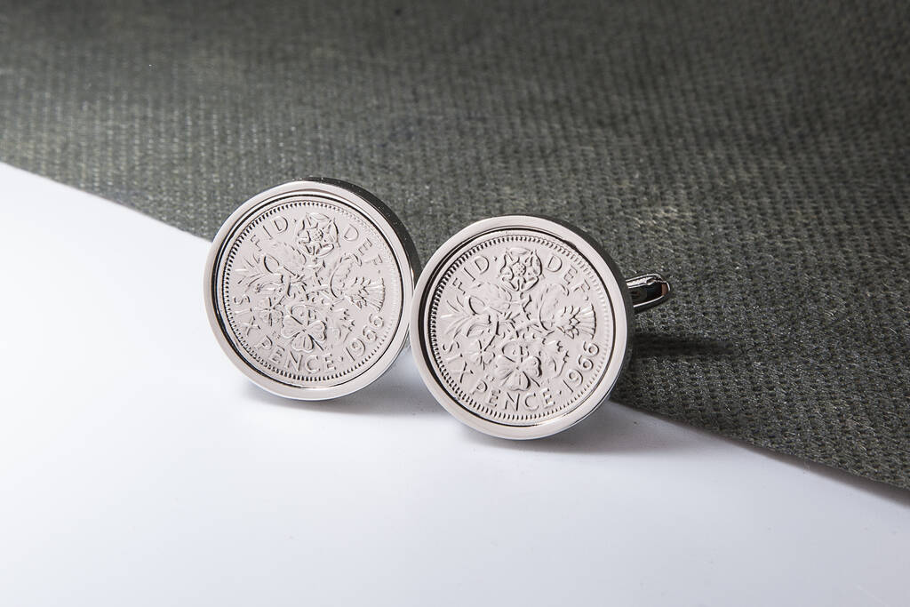 1966 60th Birthday Sixpence Coin Cufflinks, 1 of 4