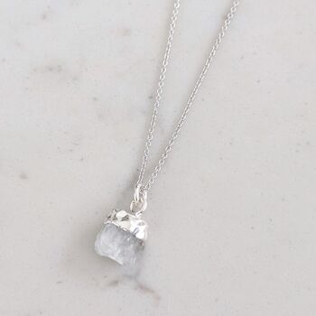 June Birthstone Necklace, Moonstone, Silver Plated, 3 of 5