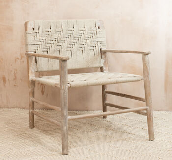 Mango Wood Woven Chair, 2 of 3