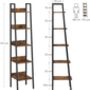 Ladder Shelf Industrial Living Room Bedroom Bookshelf, thumbnail 10 of 12