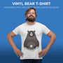 Vinyl Record Bear Adult Men's T Shirt, thumbnail 2 of 10