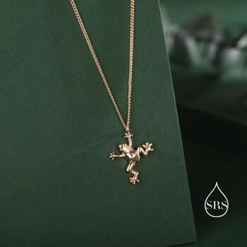 Sterling Silver Tiny Frog Pendant Necklace, 6 of 12