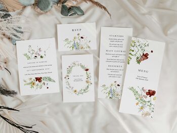 Wildflower Floral Gatefold Wedding Invitations, 5 of 5