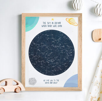 The Day You Were Born Personalised Constellation Print, 8 of 9