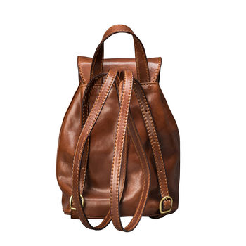 Classic Small Luxury Leather Backpack. 'The Popolo', 7 of 11
