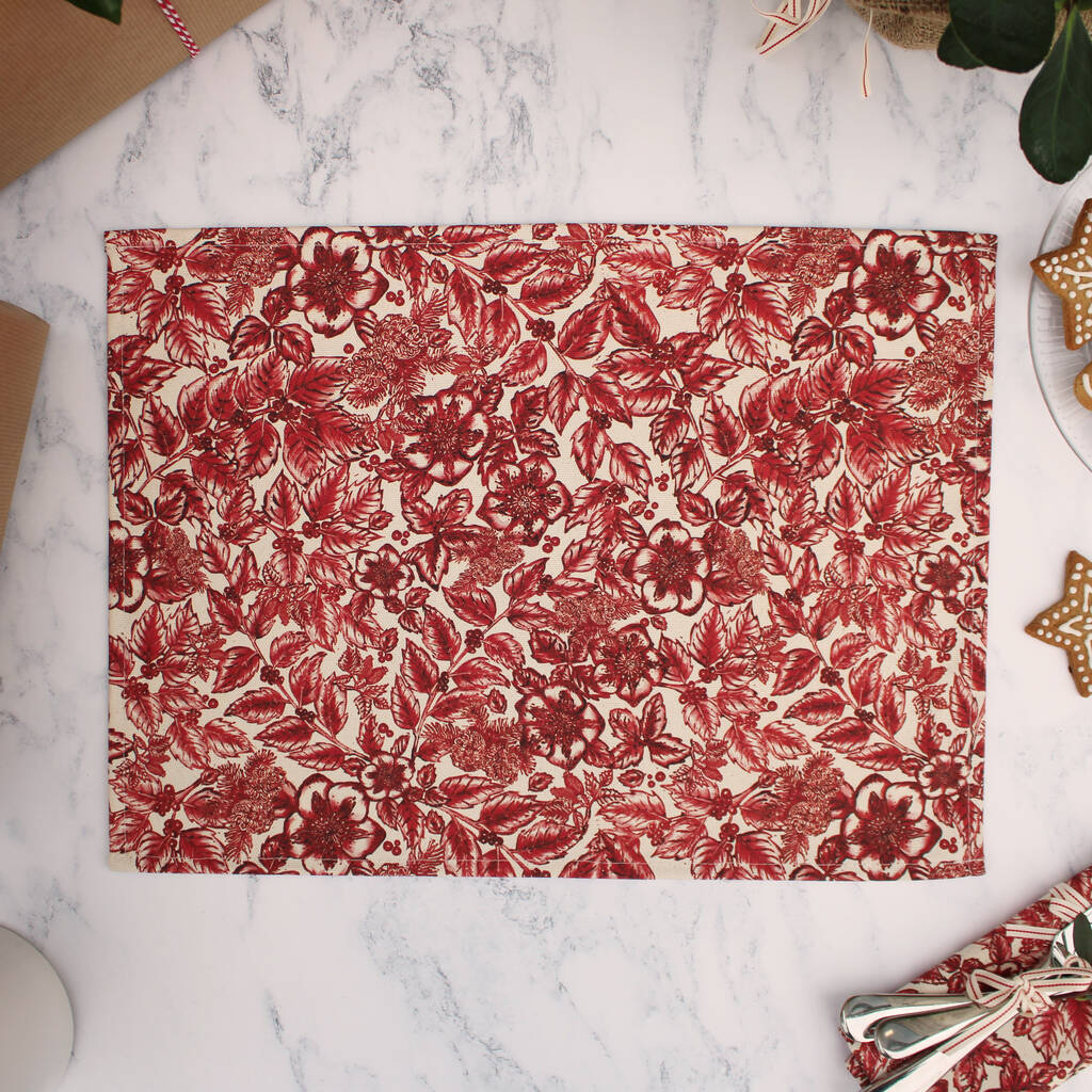 Winter Foliage Cotton Placemat By Lucy Green Designs