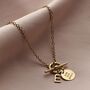 Personalised T Bar Letter Charm Necklace, thumbnail 2 of 9