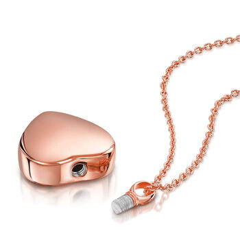 Heart Urn Ashes Necklace – 18 K Rose Gold Plate, 4 of 5
