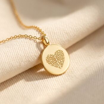 9ct Gold Double Dog Nose Print Heart Necklace, 3 of 9