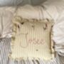 Ditsy Floral Hand Embroidered Cushion Add Your Name, thumbnail 5 of 9